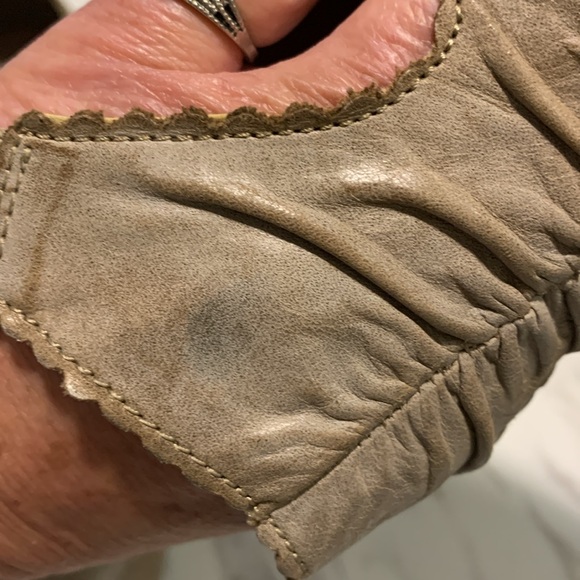 RIEKER Antistress Taupe Distressed Leather Ruched Bootie - Picture 10 of 12